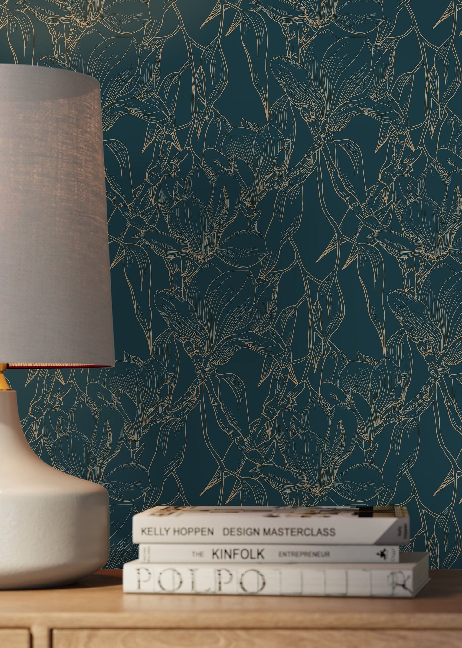 Dark Vintage Floral Wallpaper / Peel and Stick Wallpaper Removable Wallpaper Home Decor Wall Art Wall Decor Room Decor - D027