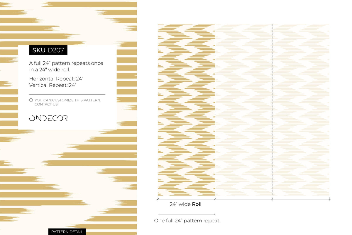 Yellow Chevron Wallpaper / Peel and Stick Wallpaper Removable Wallpaper Home Decor Wall Art Wall Decor Room Decor - D207