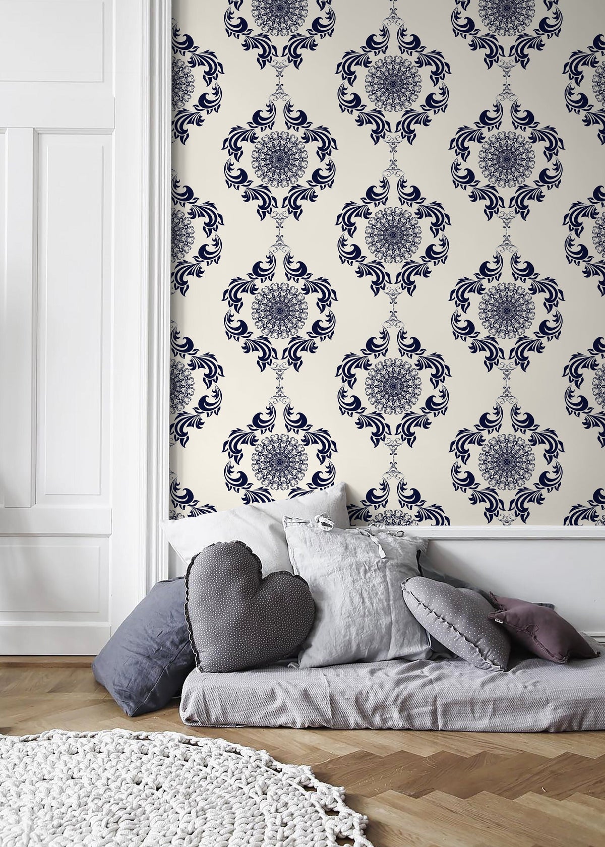 Vintage Ornamental Wallpaper / Peel and Stick Wallpaper Removable Wallpaper Home Decor Wall Art Wall Decor Room Decor - D231
