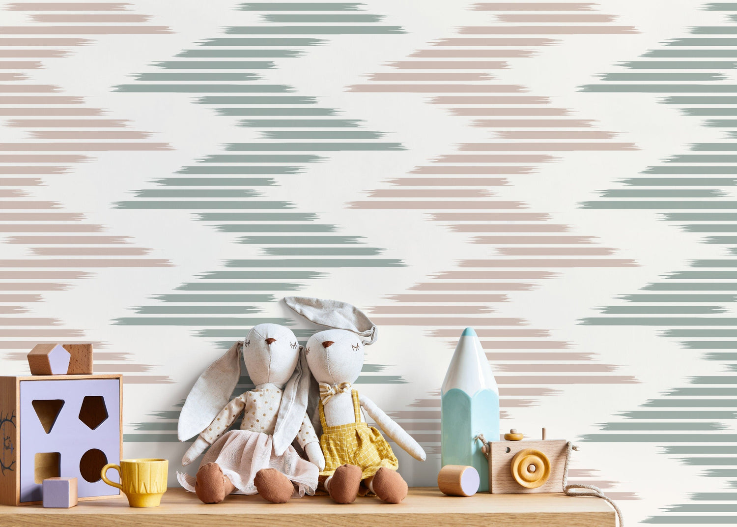 Abstract Chevron Wallpaper / Peel and Stick Wallpaper Removable Wallpaper Home Decor Wall Art Wall Decor Room Decor - D206