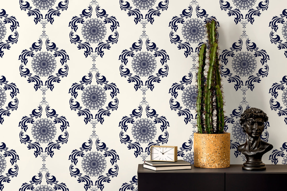 Vintage Ornamental Wallpaper / Peel and Stick Wallpaper Removable Wallpaper Home Decor Wall Art Wall Decor Room Decor - D231