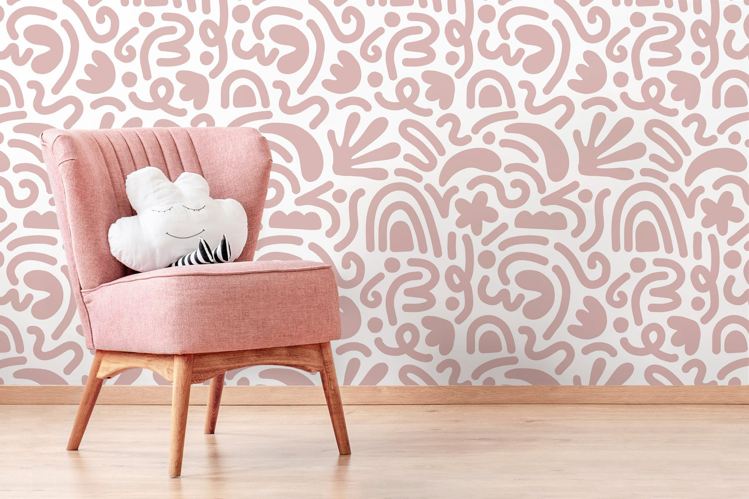 Old Rose Matisse Style Wallpaper / Peel and Stick Wallpaper Removable Wallpaper Home Decor Wall Art Wall Decor Room Decor - D192