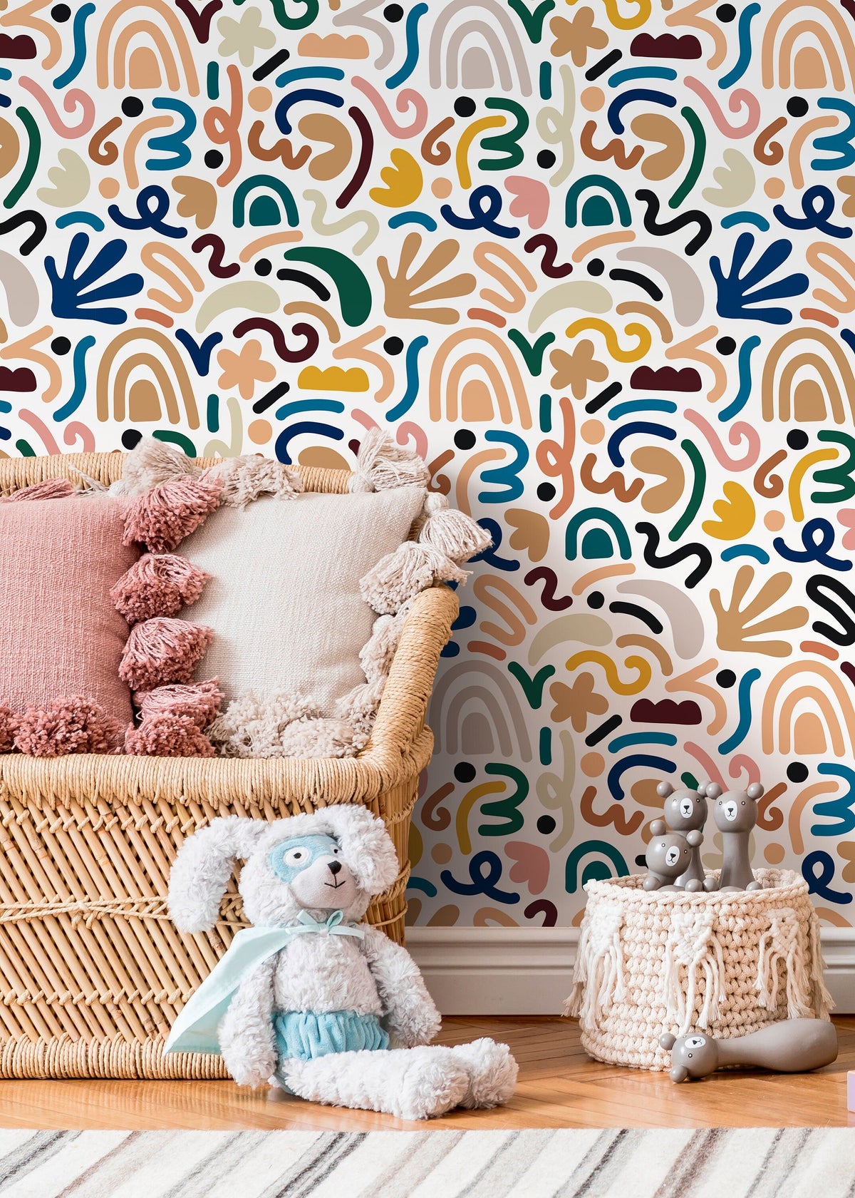 Colorful Matisse Style Wallpaper / Peel and Stick Wallpaper Removable Wallpaper Home Decor Wall Art Wall Decor Room Decor - D193