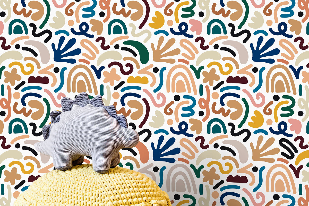 Colorful Matisse Style Wallpaper / Peel and Stick Wallpaper Removable Wallpaper Home Decor Wall Art Wall Decor Room Decor - D193