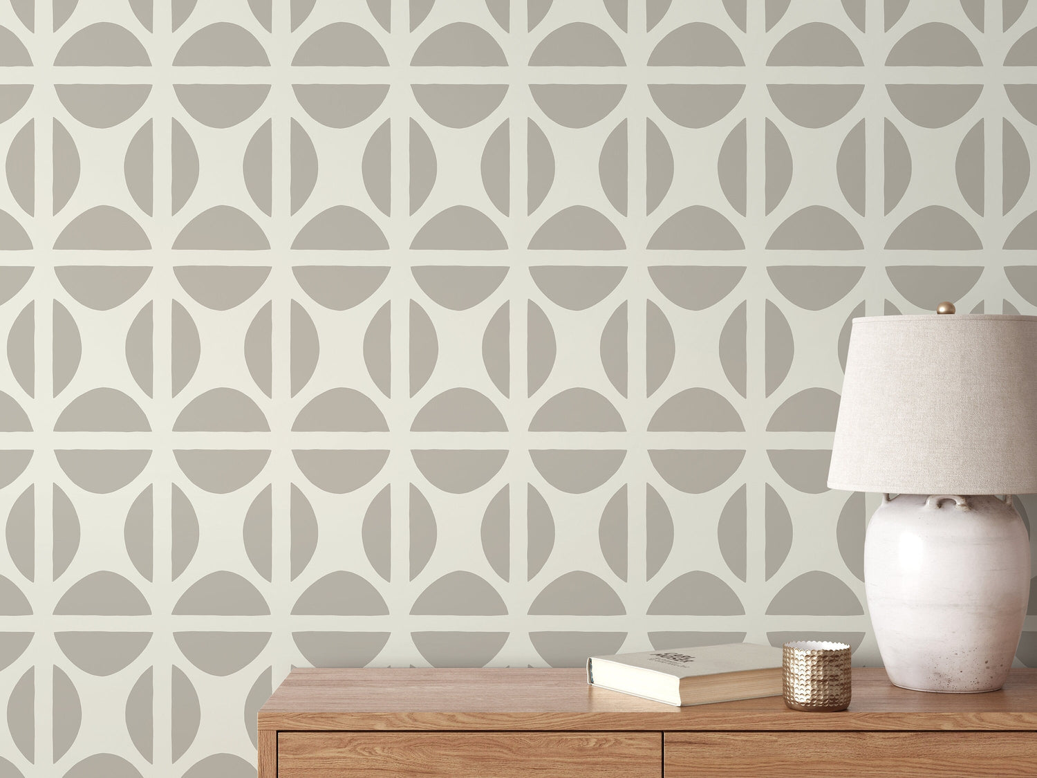 Beige Geometric Wallpaper / Peel and Stick Wallpaper Removable Wallpaper Home Decor Wall Art Wall Decor Room Decor - D333