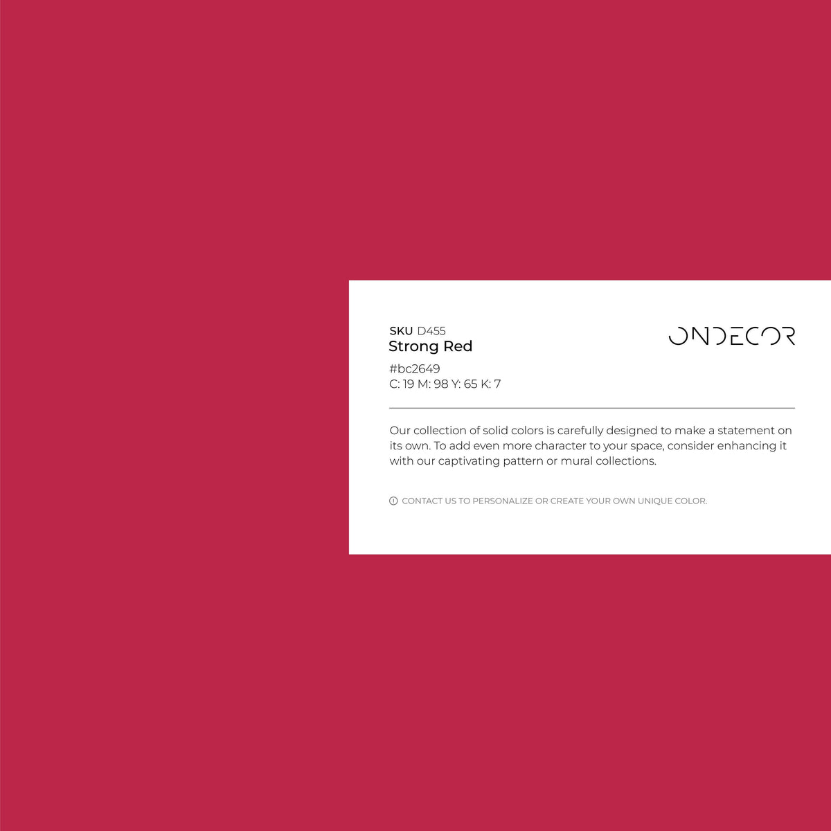 Bright Maroon Wallpaper / Solid Color / Peel and Stick Wallpaper Removable Wallpaper Home Decor Wall Art Wall Decor Room Decor - D455