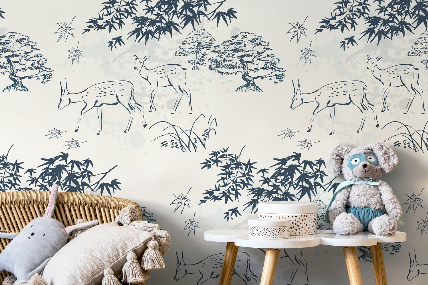 Japanese Forest Wallpaper / Peel and Stick Wallpaper Removable Wallpaper Home Decor Wall Art Wall Decor Room Decor - D496