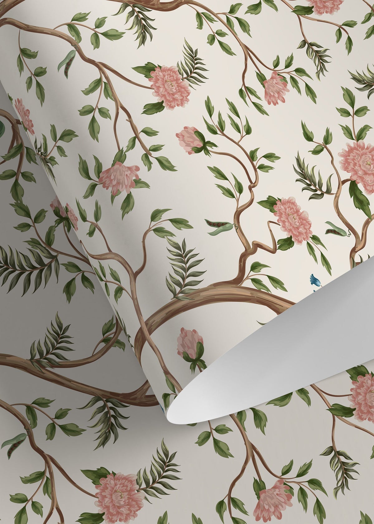 Chinoiserie Garden Wallpaper / Peel and Stick Wallpaper Removable Wallpaper Home Decor Wall Art Wall Decor Room Decor - D502