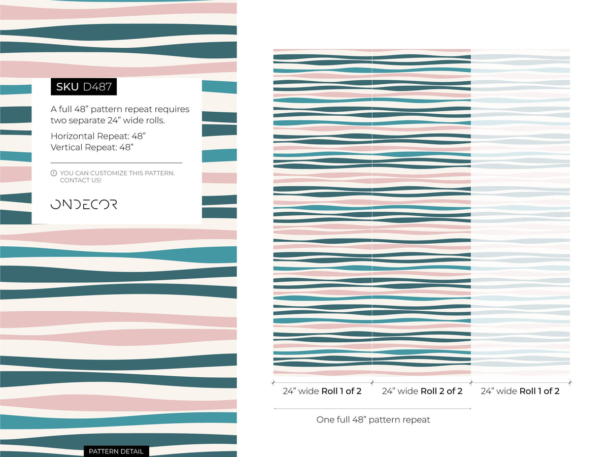 Abstract Striped Wallpaper / Peel and Stick Wallpaper Removable Wallpaper Home Decor Wall Art Wall Decor Room Decor - D487