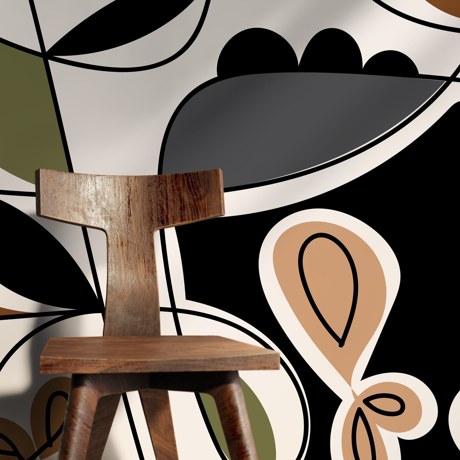 Abstract Modern Wallpaper Unique Mural Peel and Stick Wallpaper Home Decor - D561