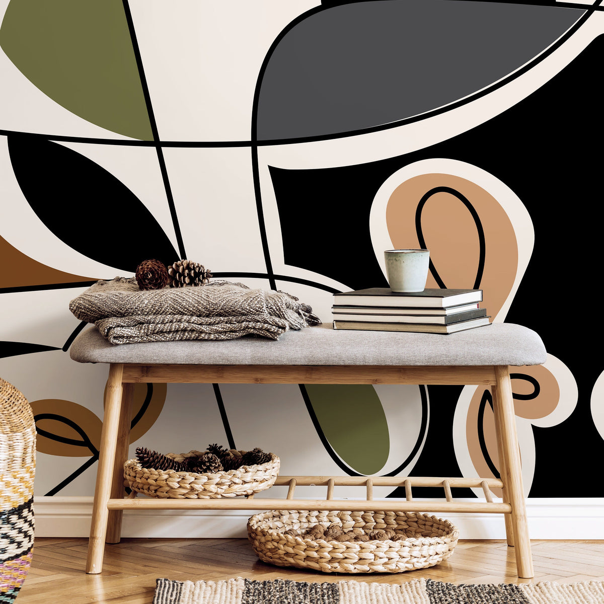 Abstract Modern Wallpaper Unique Mural Peel and Stick Wallpaper Home Decor - D561