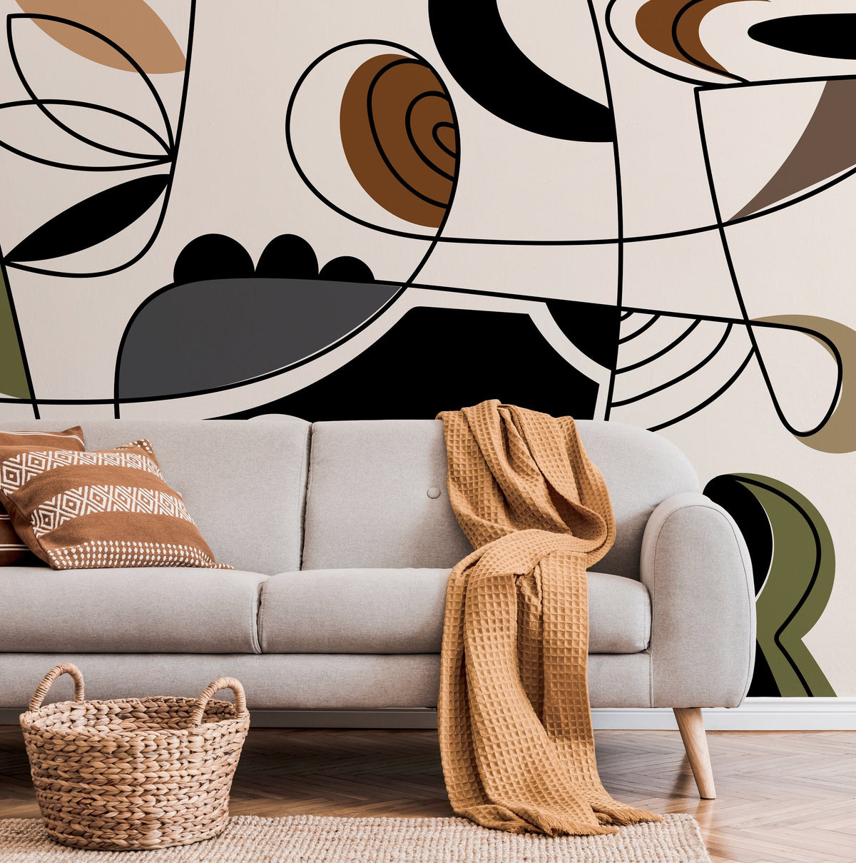 Abstract Modern Wallpaper Unique Mural Peel and Stick Wallpaper Home Decor - D561