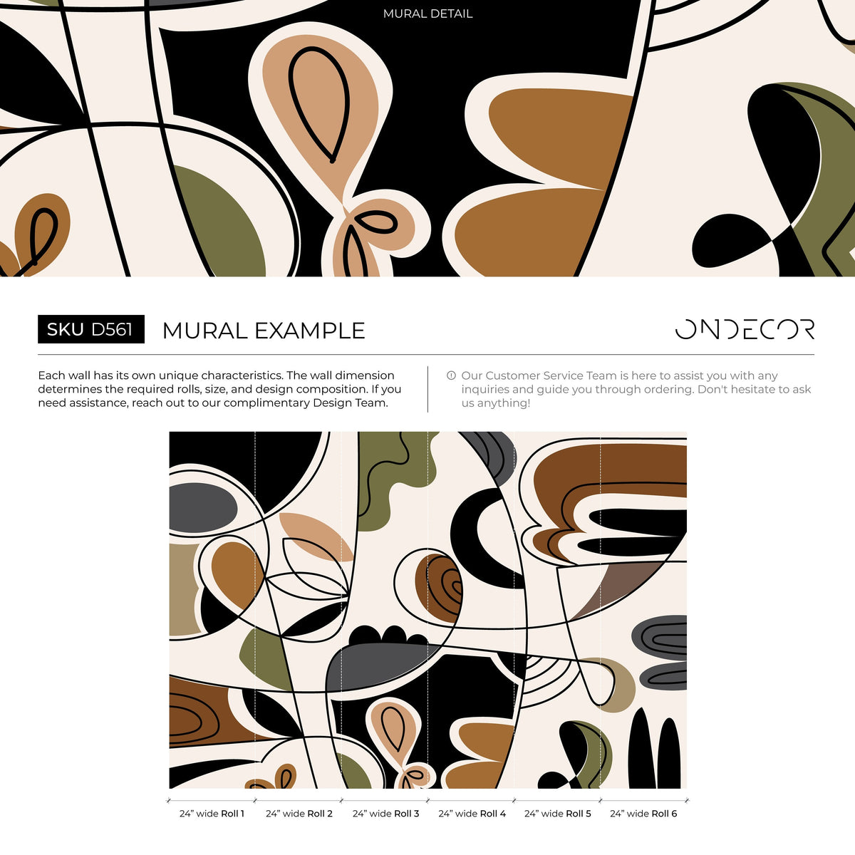 Abstract Modern Wallpaper Unique Mural Peel and Stick Wallpaper Home Decor - D561