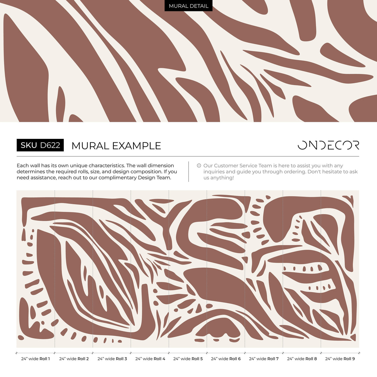 Brown Abstract Art Wallpaper Large Boho Wallpaper Peel and Stick and Traditional Wallpaper - D622