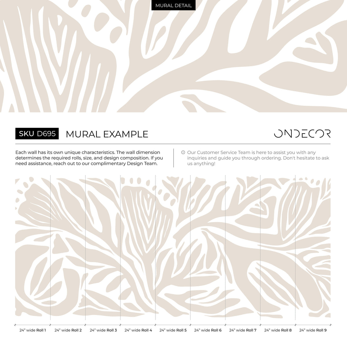 Neutral Abstract Wallpaper Contemporary Mural Peel and Stick and Traditional Wallpaper - D695