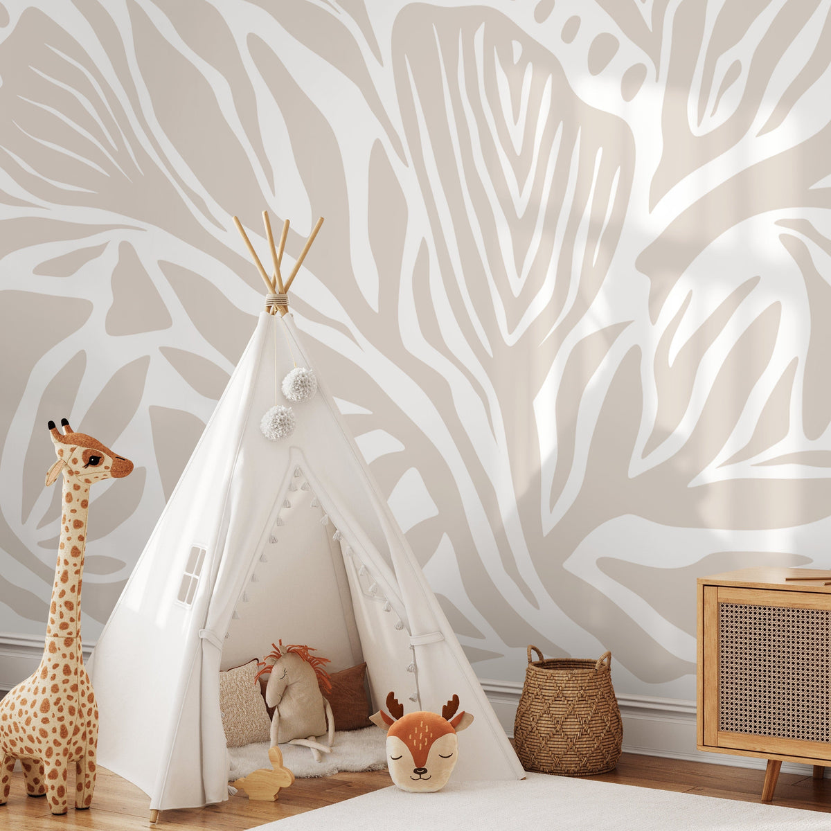 Neutral Abstract Wallpaper Contemporary Mural Peel and Stick and Traditional Wallpaper - D695