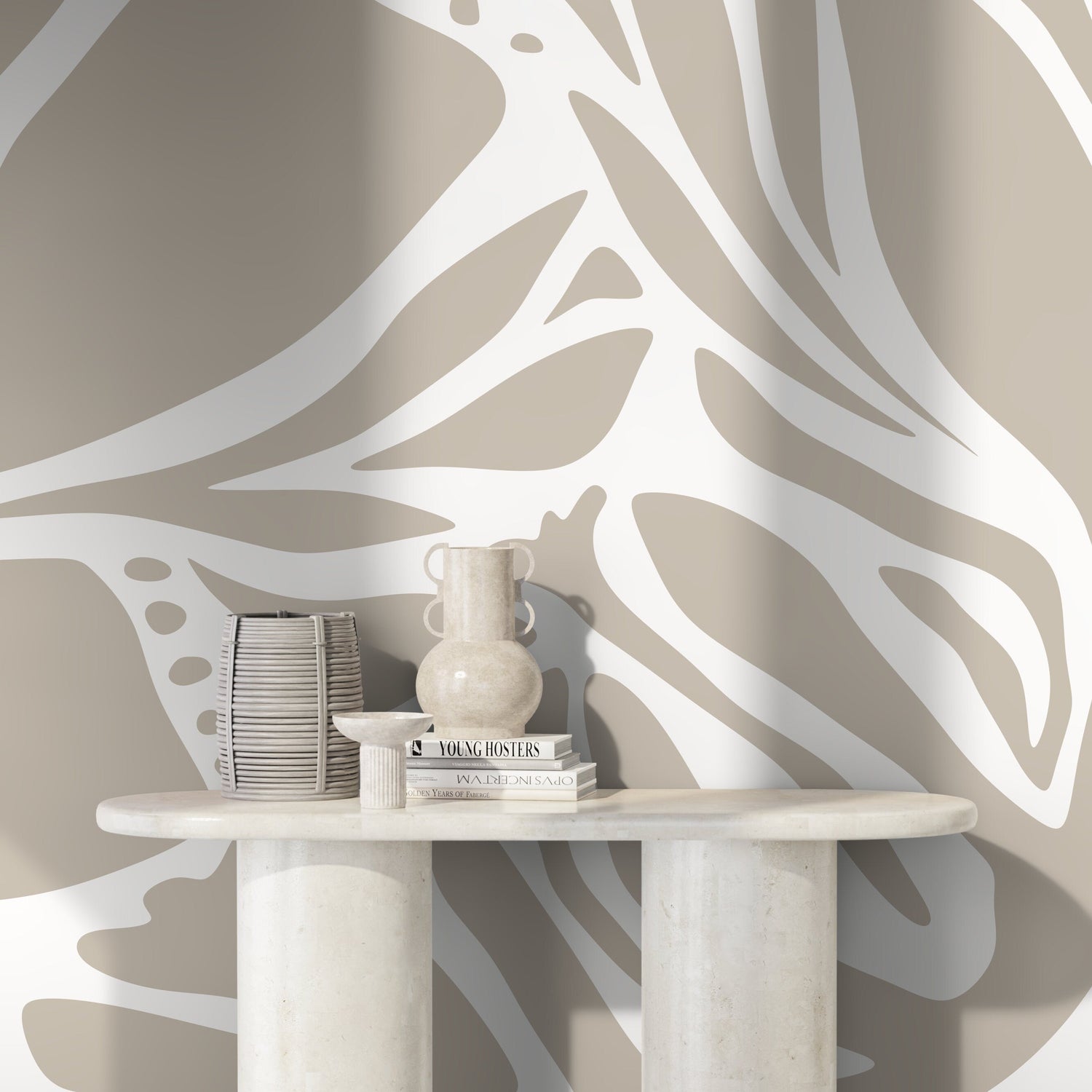Light Abstract Art Wallpaper Large Boho Wallpaper Peel and Stick and Traditional Wallpaper - D639