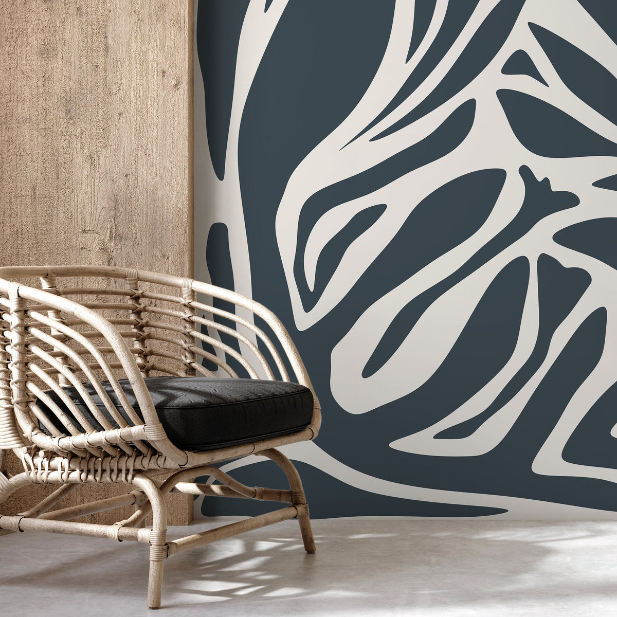 Dark Grey Abstract Art Wallpaper Large Modern Wallpaper Peel and Stick and Traditional Wallpaper - D631