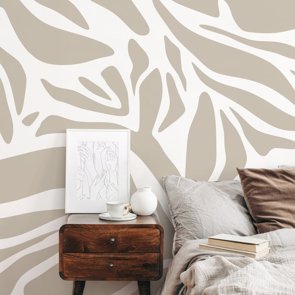 Light Abstract Art Wallpaper Large Boho Wallpaper Peel and Stick and Traditional Wallpaper - D639