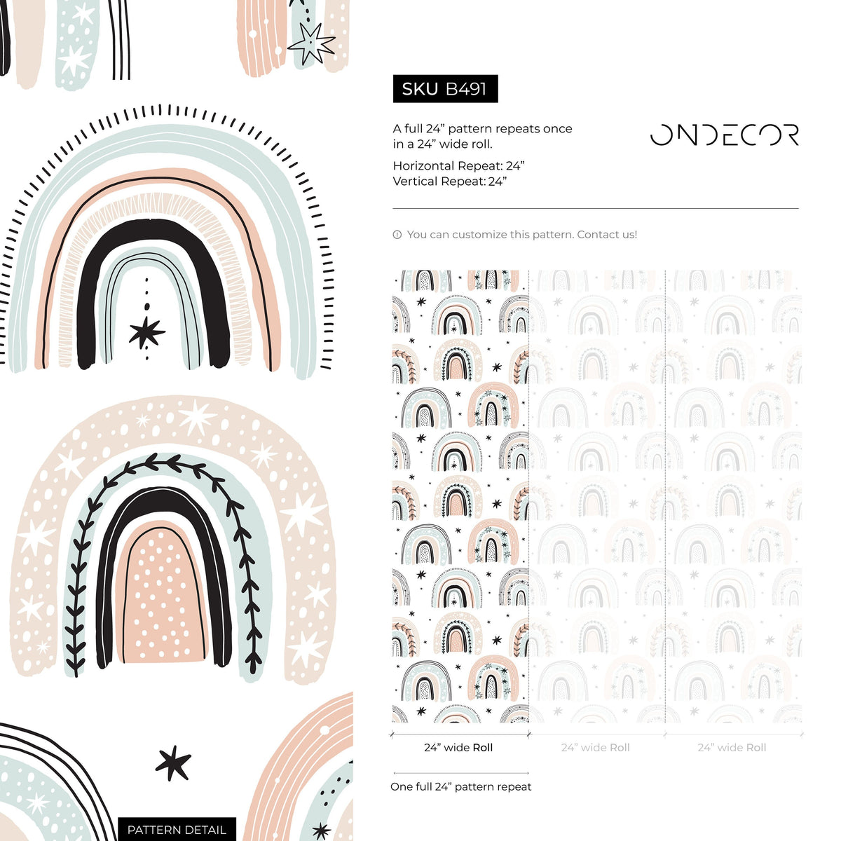 Peel and Stick Wallpaper Removable Wallpaper Scandinavian Wallpaper Temporary Wallpaper Minimalistic Wallpaper Kids Wall - B491