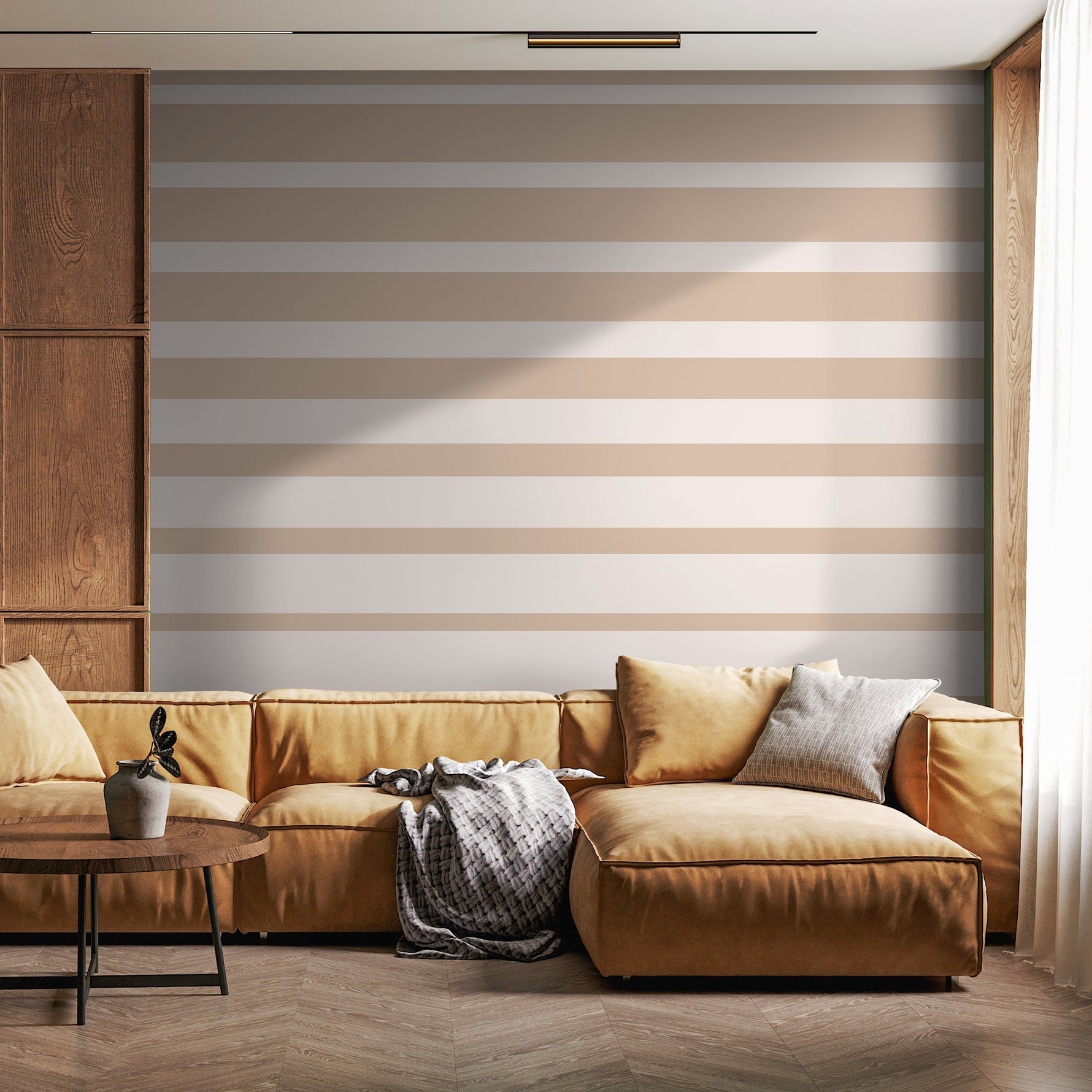 Neutral Striped Wallpaper Modern Wallpaper Peel and Stick and Traditional Wallpaper - D730
