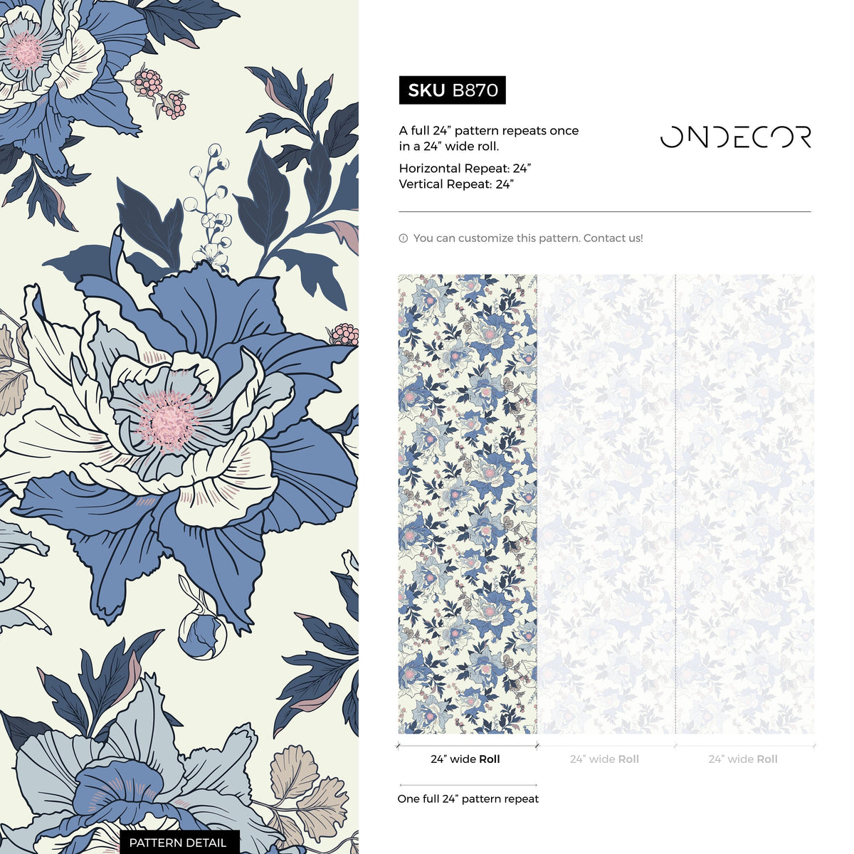 Wallpaper Peel and Stick Wallpaper Removable Wallpaper Home Decor Wall Art Wall Decor Room Decor / Vintage Floral Wallpaper - B870