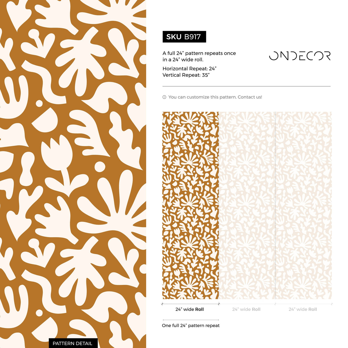 Abstract Autumn Floral Removable Wallpaper Wall Decor Home Decor Wall Art Printable Wall Art Room Decor Wall Prints - B917