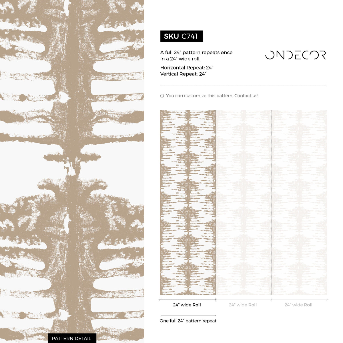 Beige Abstract Boho Wallpaper / Peel and Stick Wallpaper Removable Wallpaper Home Decor Wall Art Wall Decor Room Decor - C741