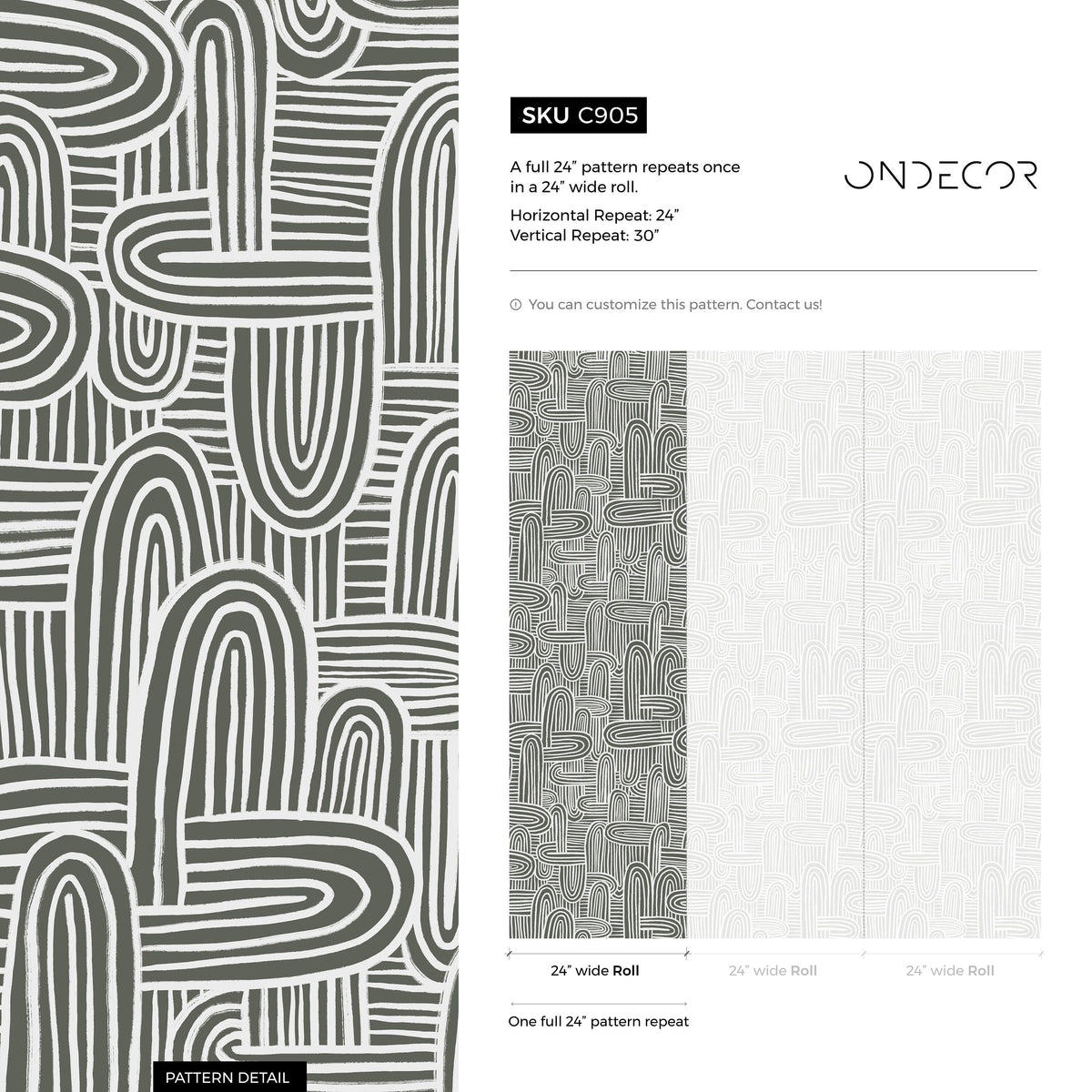 Gray Abstract Brush Wallpaper / Peel and Stick Wallpaper Removable Wallpaper Home Decor Wall Art Wall Decor Room Decor - C905