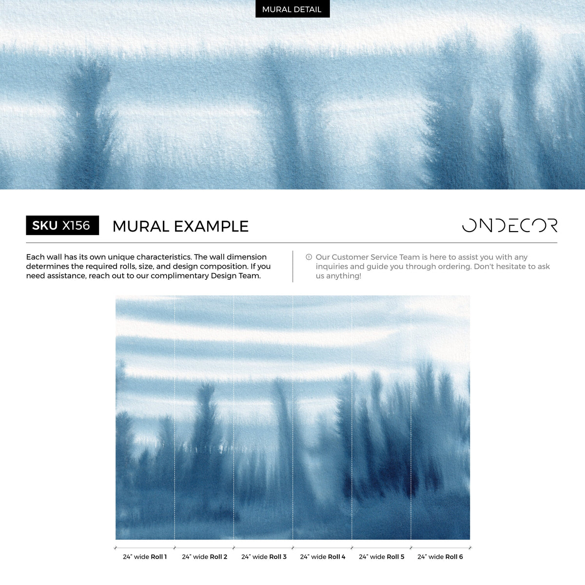 Wallpaper Peel and Stick Wallpaper Removable Wallpaper Home Decor Wall Art Wall Decor Room Decor / Blue Ombre Wallpaper - X156