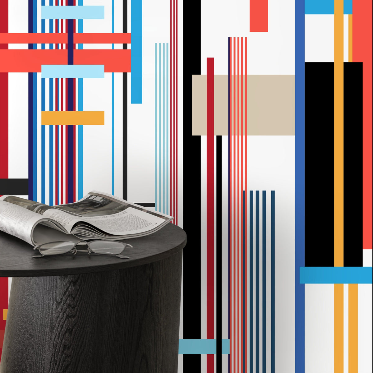 Colorful Geometric Wallpaper Abstract Wallpaper Peel and Stick and Traditional Wallpaper - D753