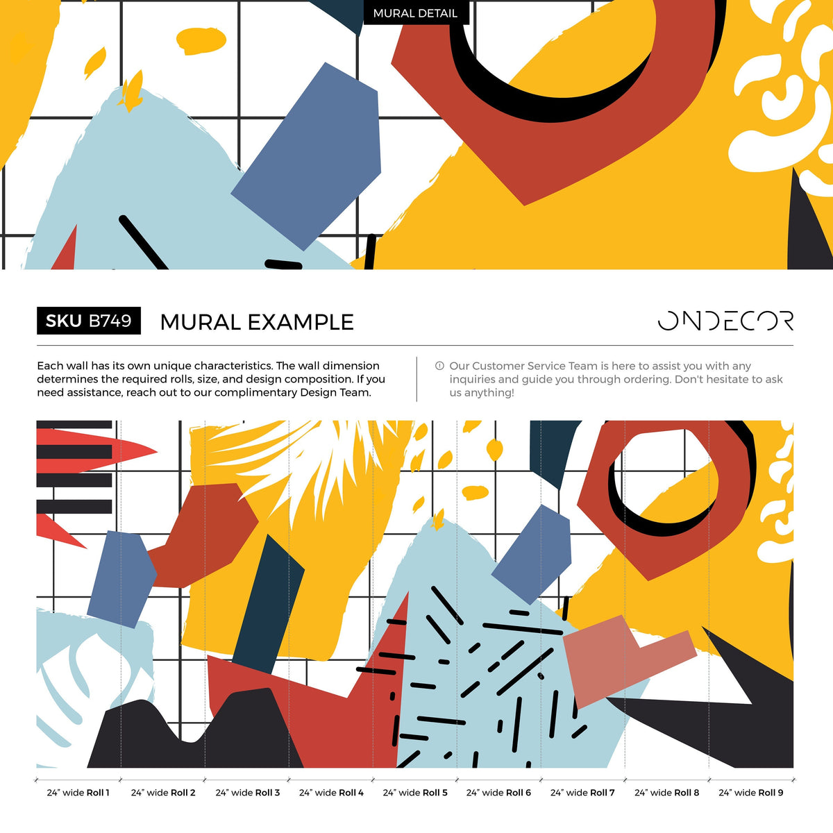 Contemporary Colorful Wallpaper Removable Wallpaper Home Decor Wall Art Room Decor / Colorful Abstract Mural Wallpaper - B749