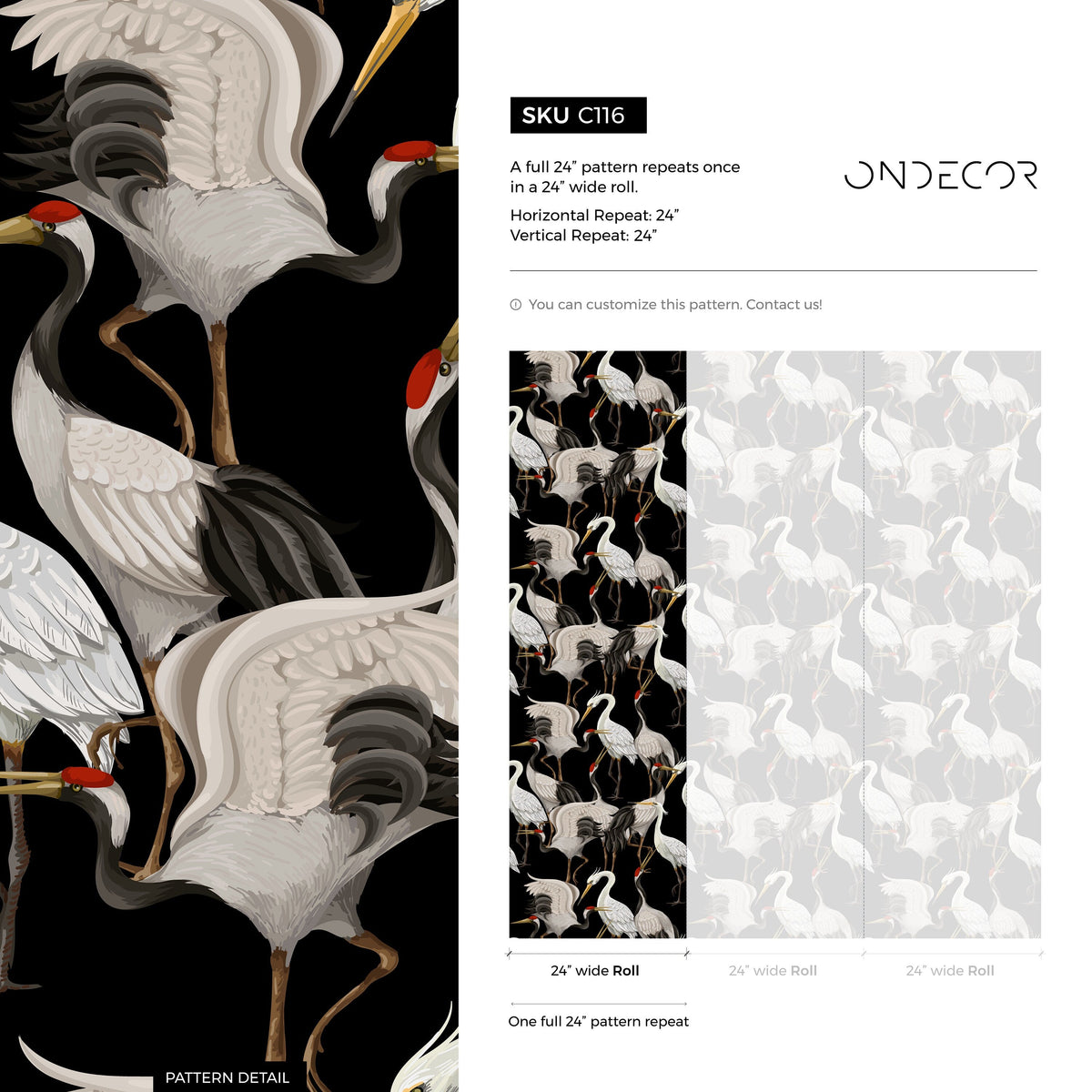 Peel and Stick Wallpaper Removable Wallpaper Wall Decor Home Decor Wall Art Printable Wall Art Room Decor / Animal Black Pattern - C116