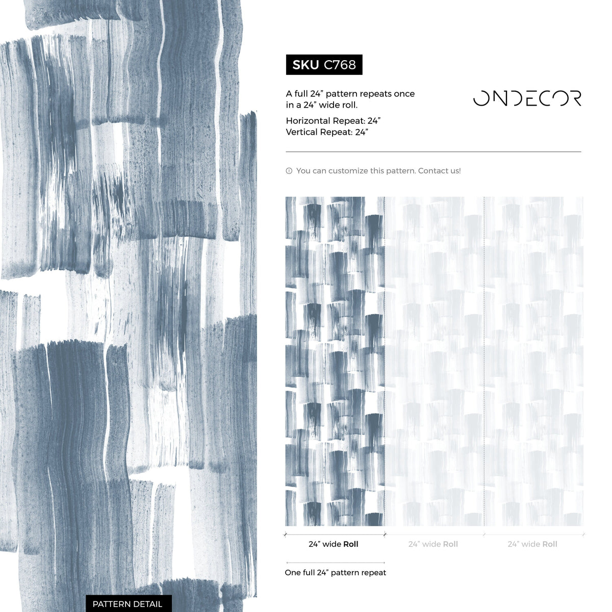 Navy Blue Brush Wallpaper / Peel and Stick Wallpaper Removable Wallpaper Home Decor Wall Art Wall Decor Room Decor - C768