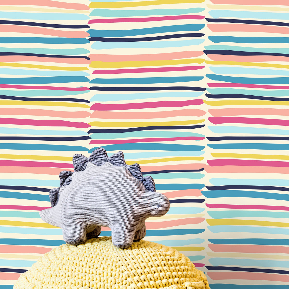 Colorful Lines Wallpaper Kids Wallpaper Peel and Stick and Traditional Wallpaper - D792