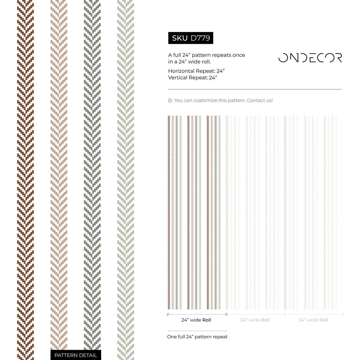 Boho Striped Wallpaper Farmhouse Wallpaper Peel and Stick and Traditional Wallpaper - D779