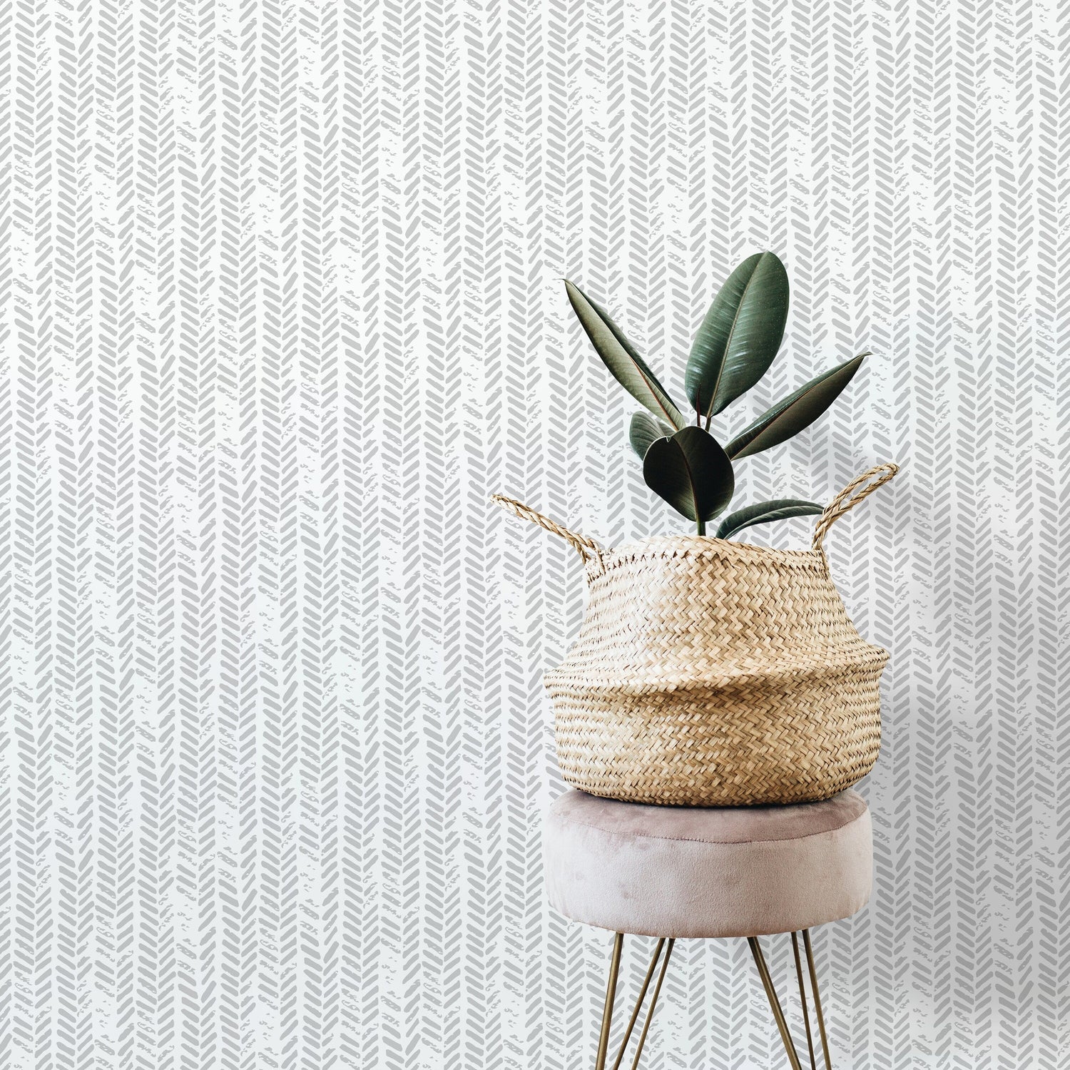 Temporary Wallpaper Removable Wallpaper Peel and Stick Wallpaper Wall Paper Wall Mural - Grunge Herringbone Wallpaper - A600