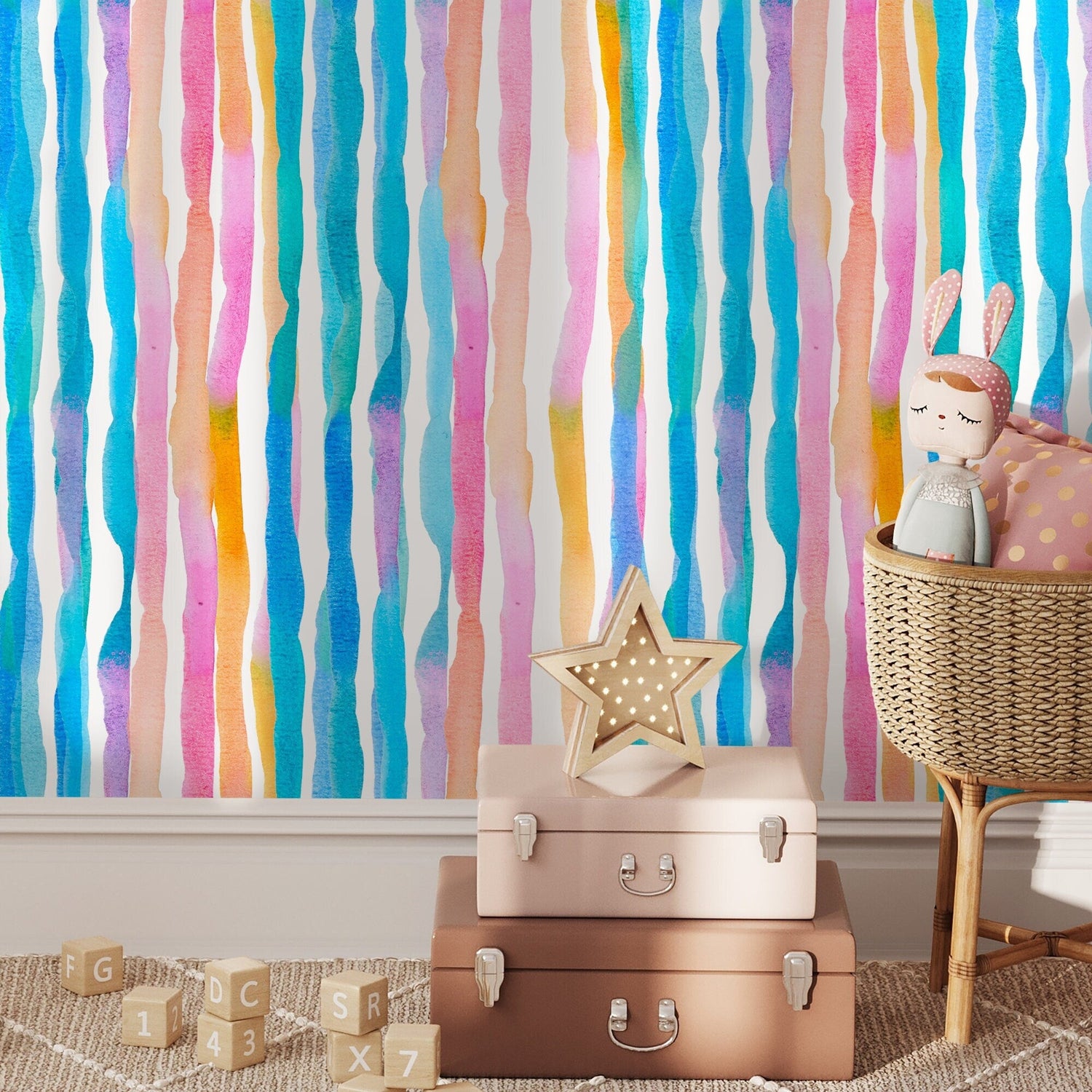 Colorful Wallpaper Removable Wallpaper Wall Decor Home Decor Wall Art Printable Wall Art Room Decor Wall Prints Wall Hanging - B664
