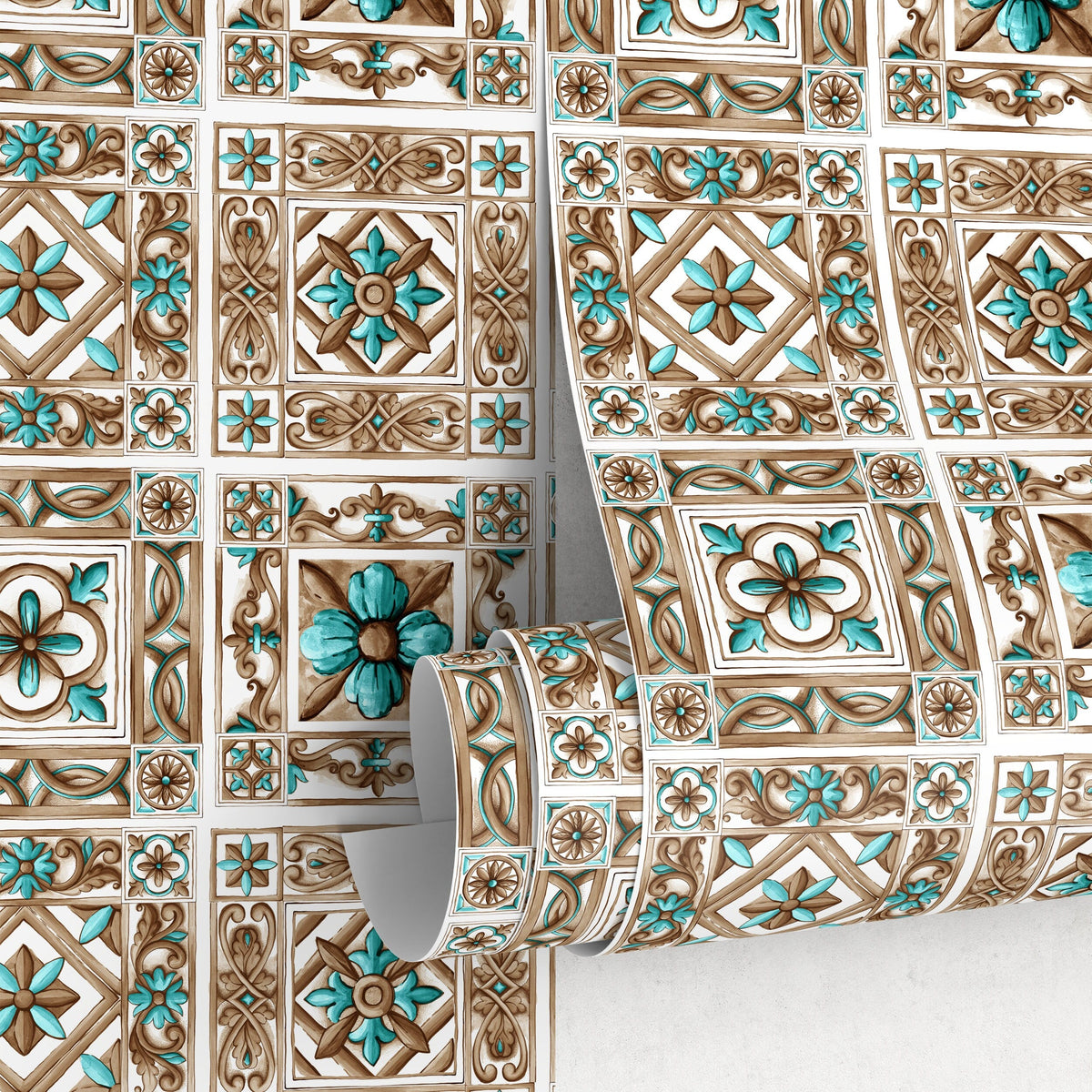Removable Wallpaper Peel and Stick Wallpaper Wall Paper Wall Mural - Portuguese Azulejos Tile Wallpaper - Mosaic Wallpaper - A390