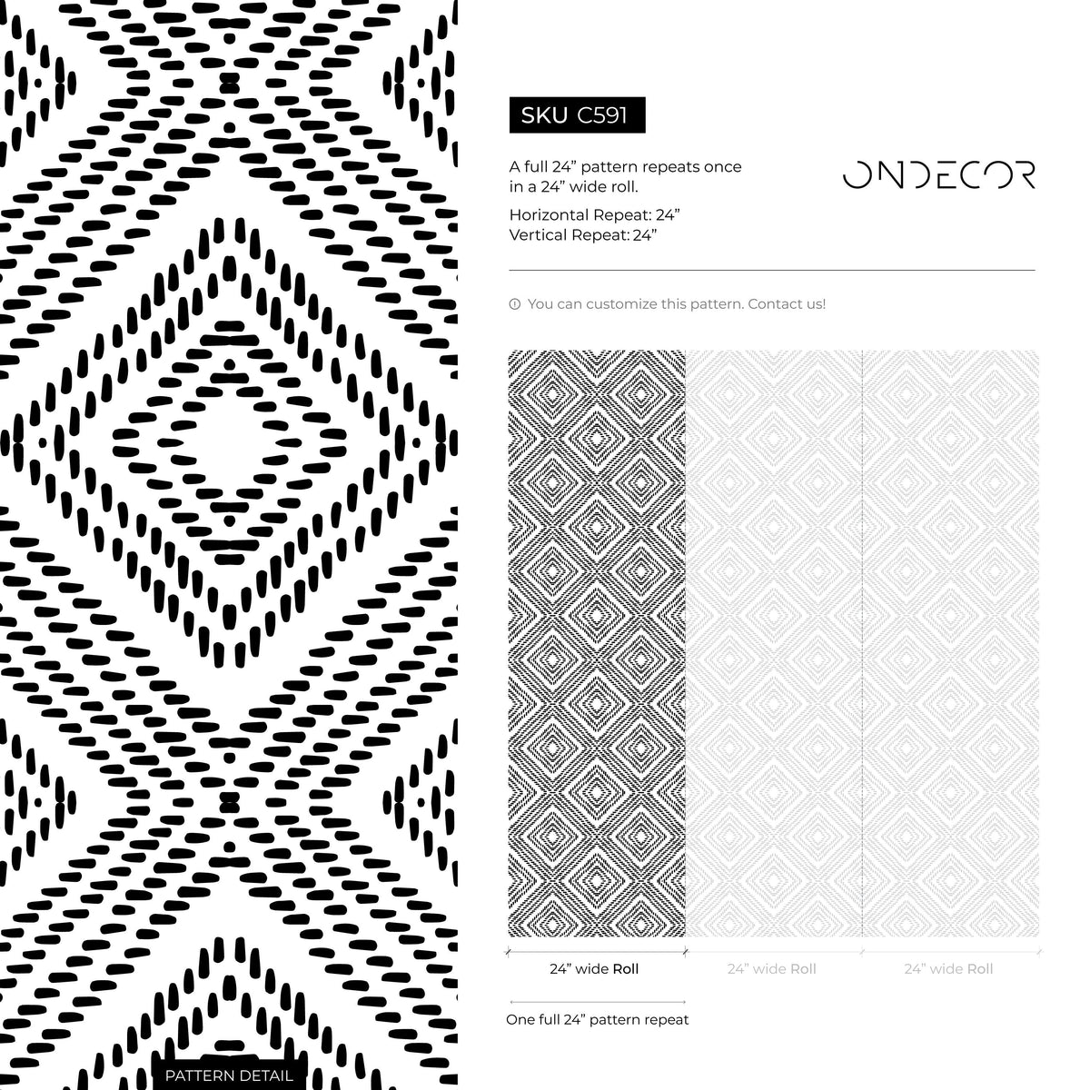 Wallpaper Peel and Stick Wallpaper Removable Wallpaper Home Decor Wall Art Wall Decor Room Decor / Black Modern Geometric Wallpaper - C591