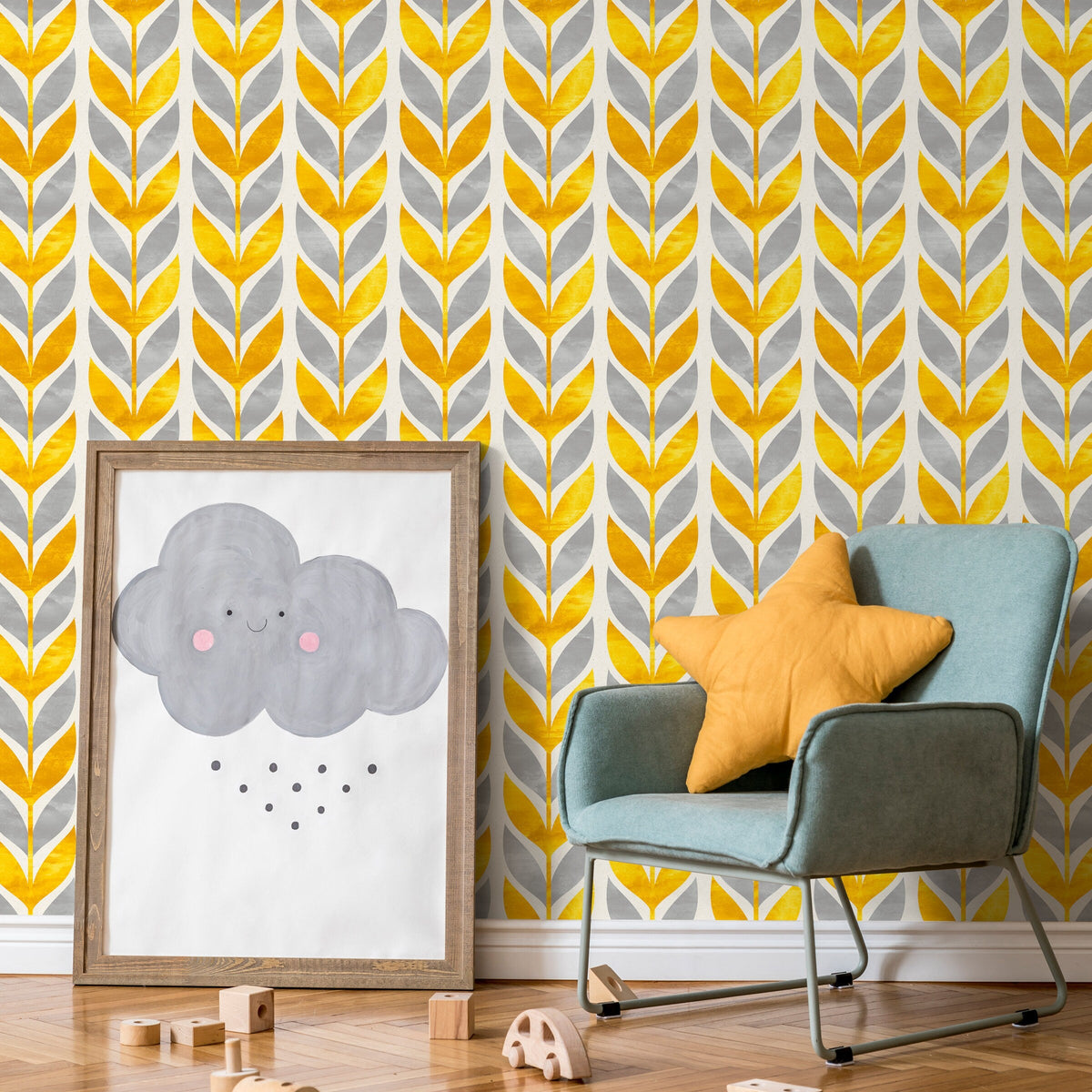 Scandinavian Style Pattern, Vintage Wallpaper, Self Adhesive Wall, Wall Covering, Peel and Stick Wallpaper, Wallpaper Covering - A179