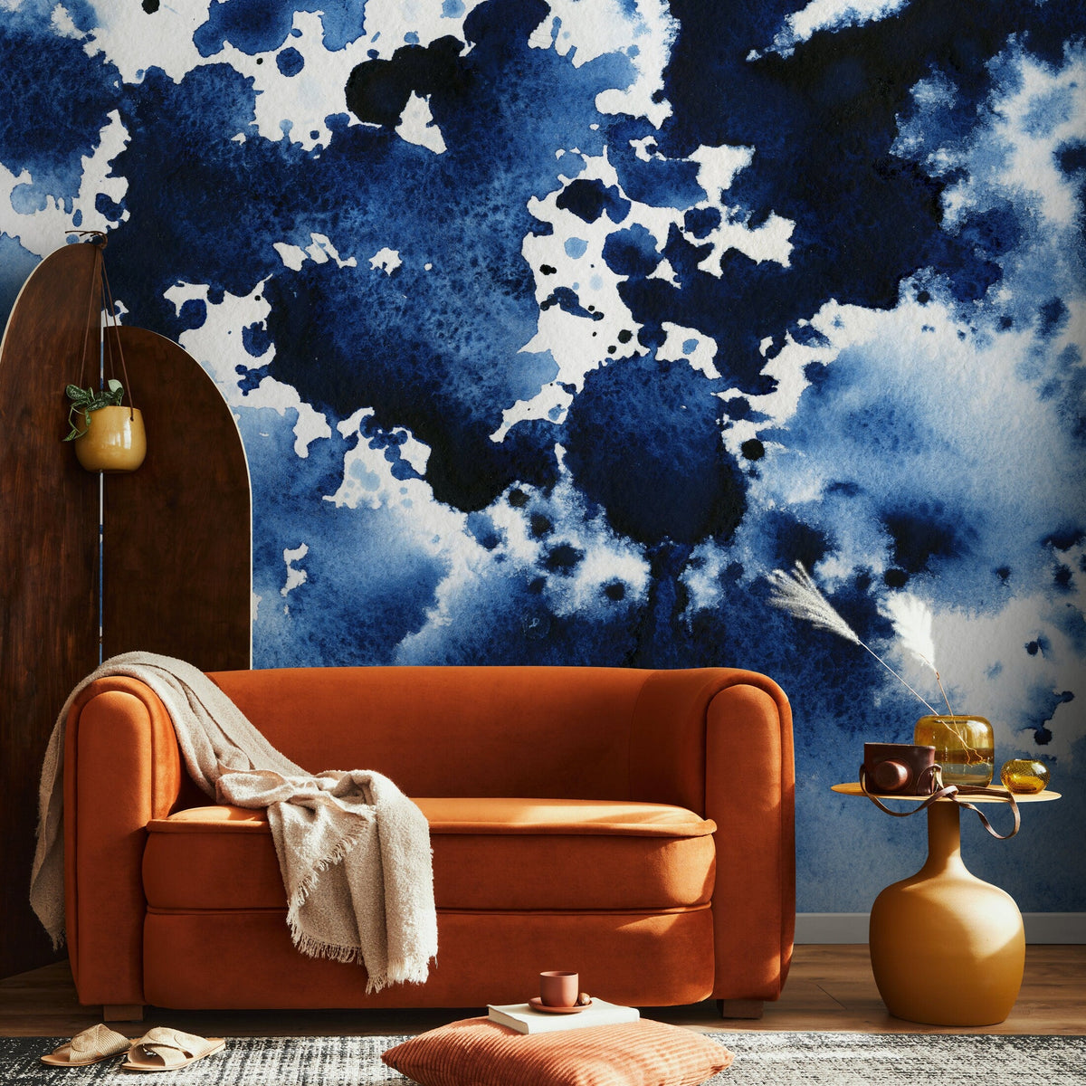 Watercolor Wallpaper Removable Wallpaper Watercolor Print Removable Wallpaper Temporary Wallpaper Watercolor Mural Large Wall Paper - A223