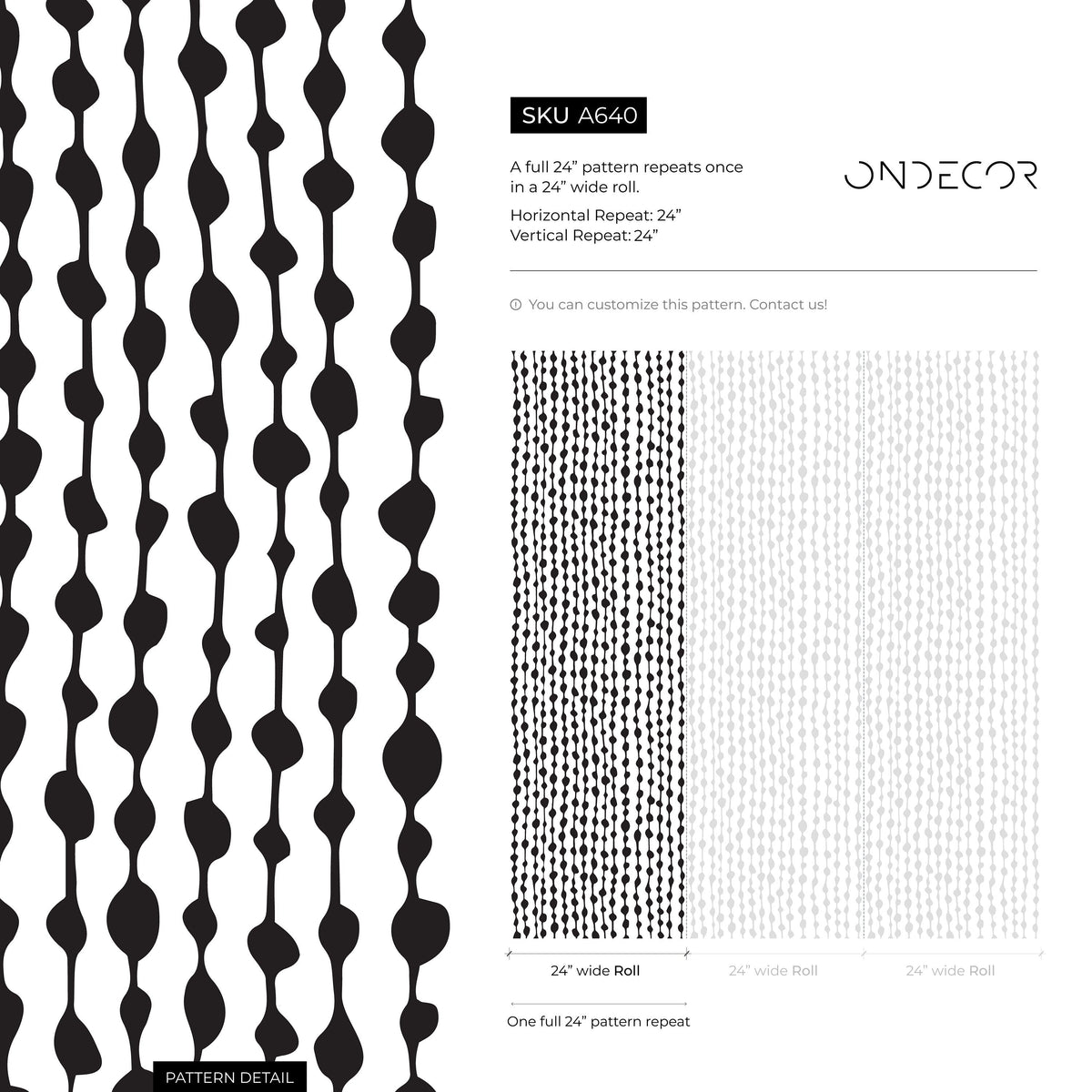 Temporary Wallpaper Peel and Stick Removable Wallpaper Abstract Dots Wall Paper Wall - Black and White Wallpaper - A640