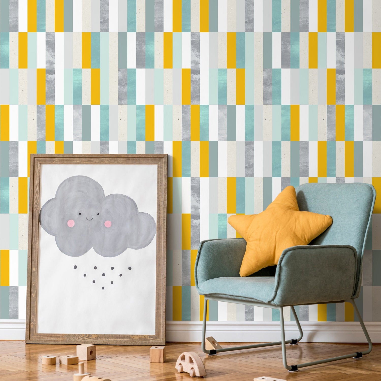 Mosaic Wallpaper, Tile Wallpaper, Removable Wallpaper, Wallpaper, Removable, Peel and Stick Wallpaper - A177