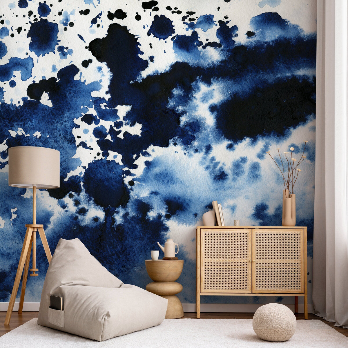 Watercolor Wallpaper Removable Wallpaper Watercolor Print Removable Wallpaper Temporary Wallpaper Watercolor Mural Large Wall Paper - A223