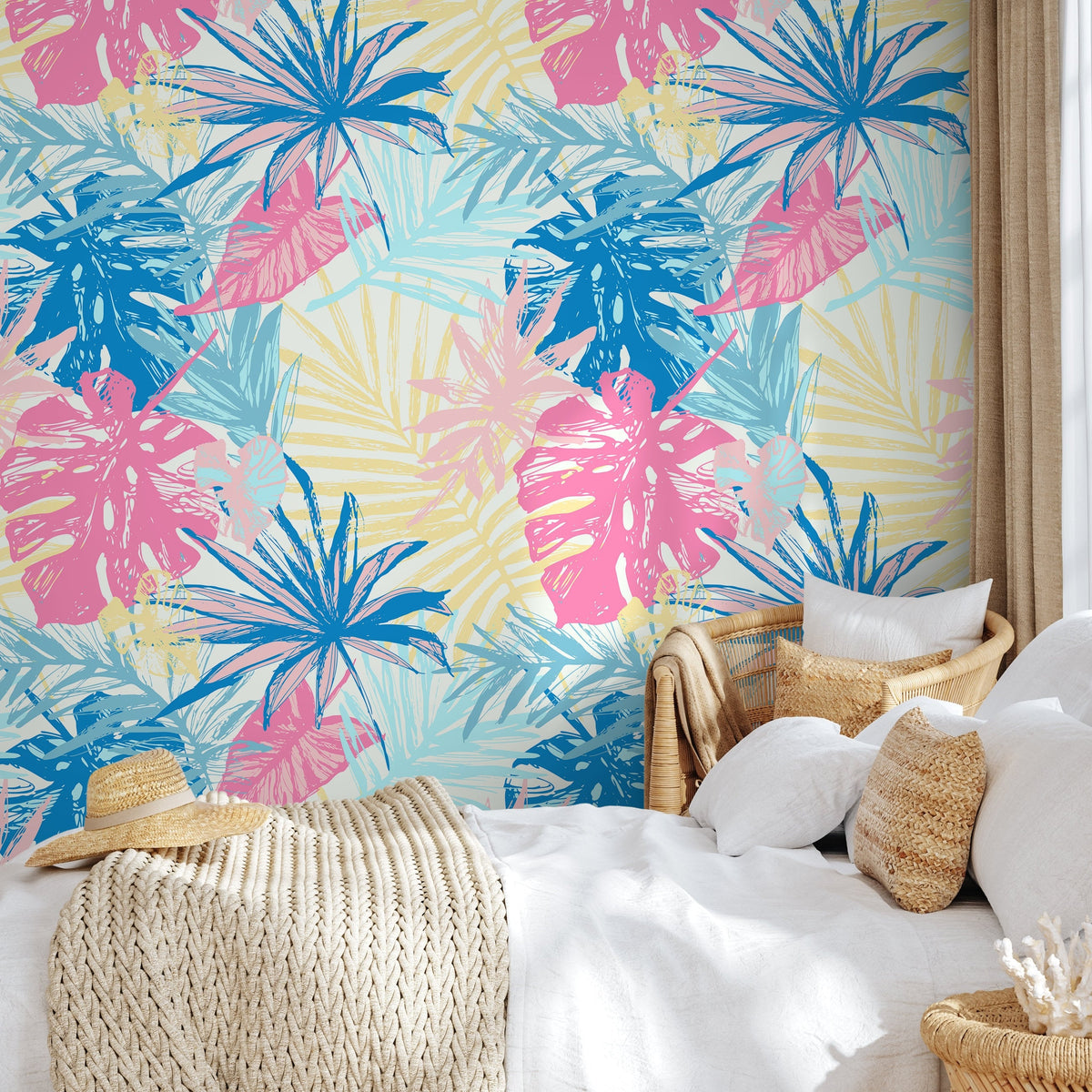 Tropical Self Adhesive Prop Art Removable Wallpaper Tropical Wallpaper Peel and Stick Wall Paper - A652