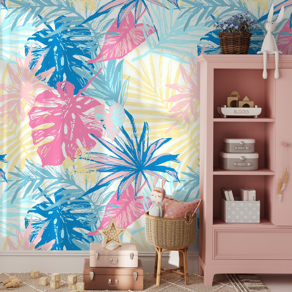 Tropical Self Adhesive Prop Art Removable Wallpaper Tropical Wallpaper Peel and Stick Wall Paper - A652