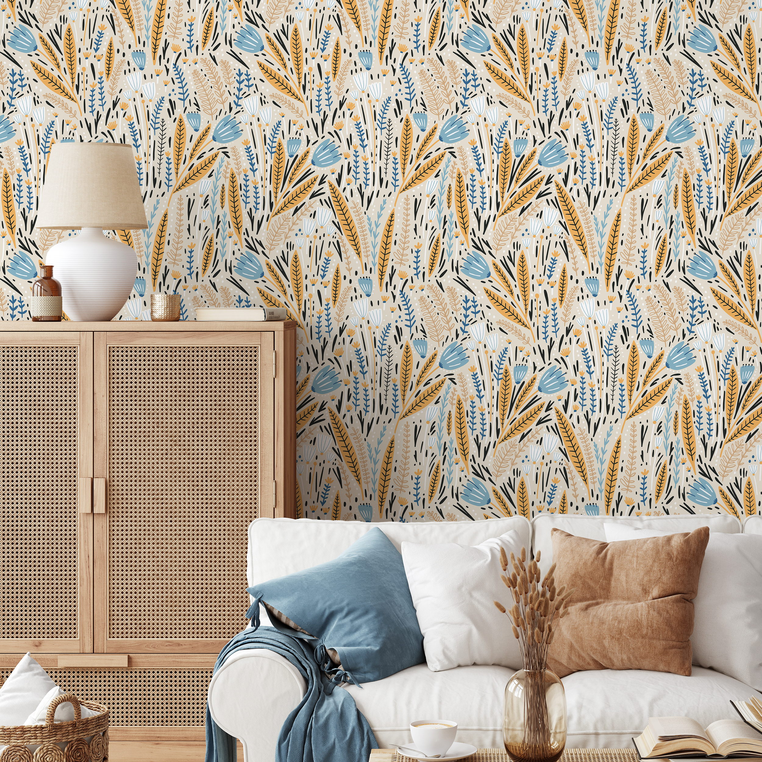Blue and Yellow Wallpaper