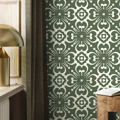 Dark Green Geometric Wallpaper