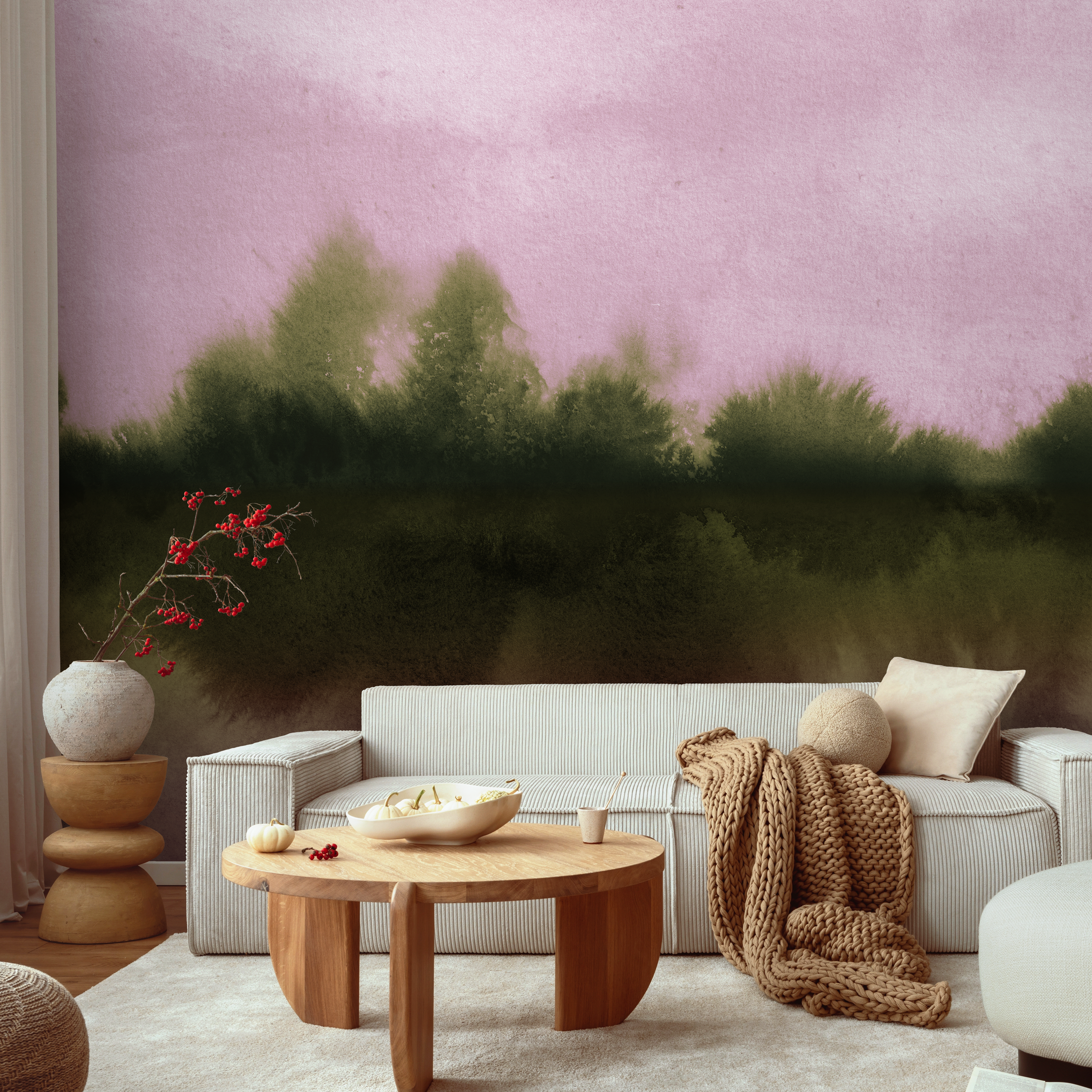 Pink and Green Wallpaper